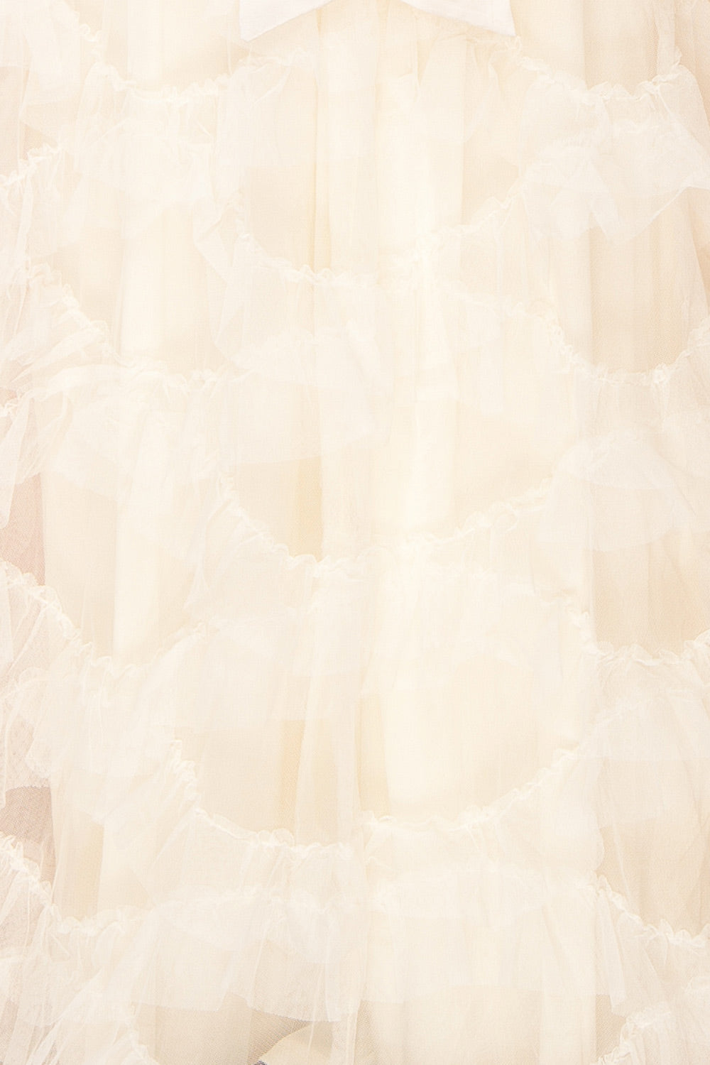 Jurin Ivory | Bustier Maxi Dress w/ Ruffled Tulle