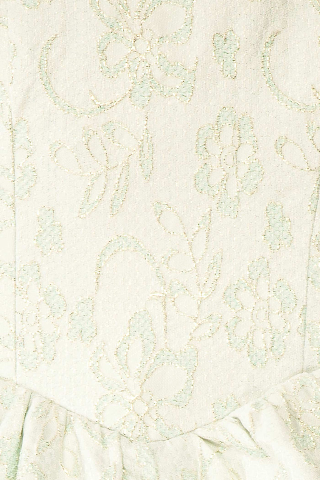 Kaeris | Sage Floral Shimmering Jacquard High-Low Dress