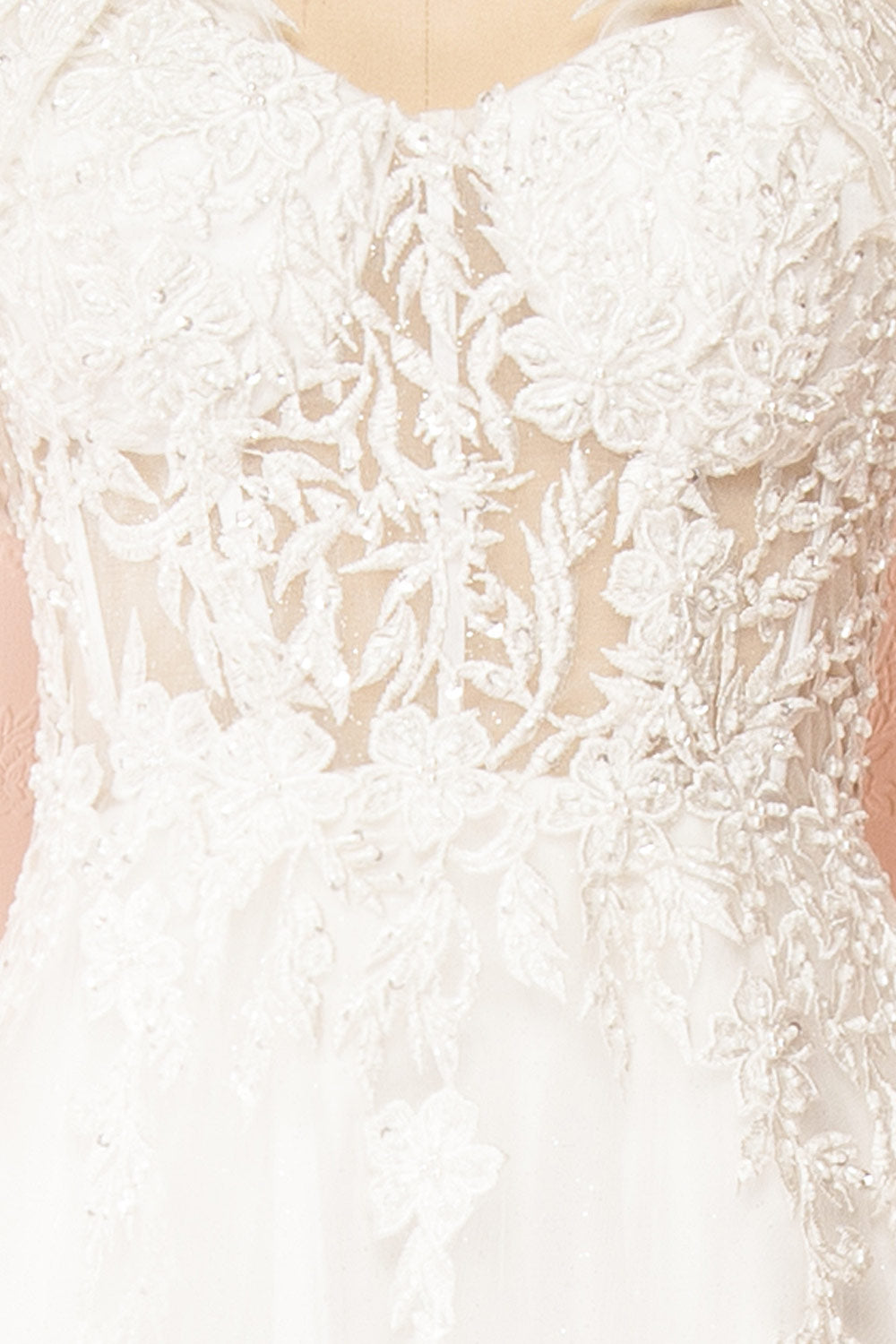 Kahena | Off-The-Shoulder Wedding Gown with Floral Embroidery