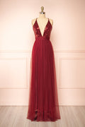 Kaia Burgundy | Sequin Gown