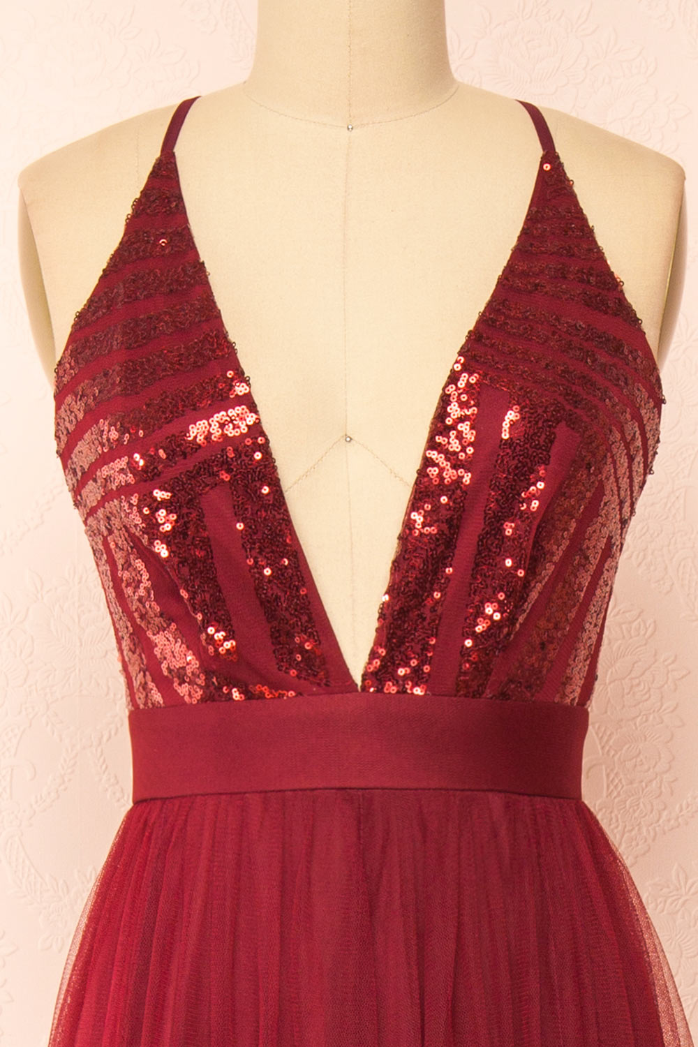 Kaia Burgundy | Sequin Gown