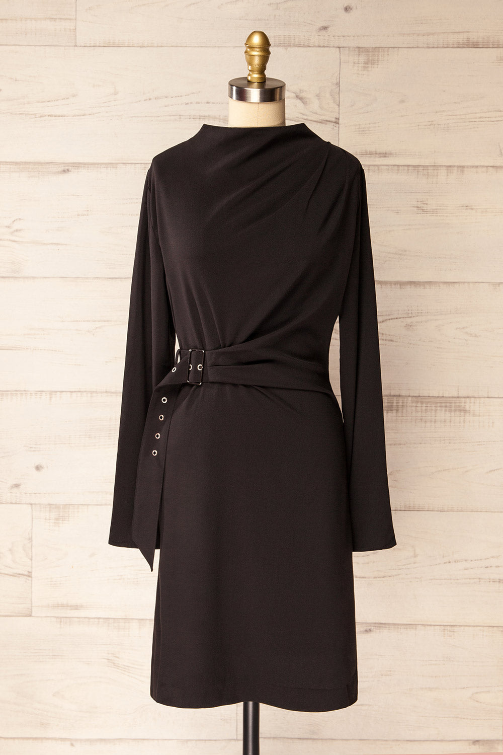 Kakina | Black Short Blazer Dress with Waist Belt
