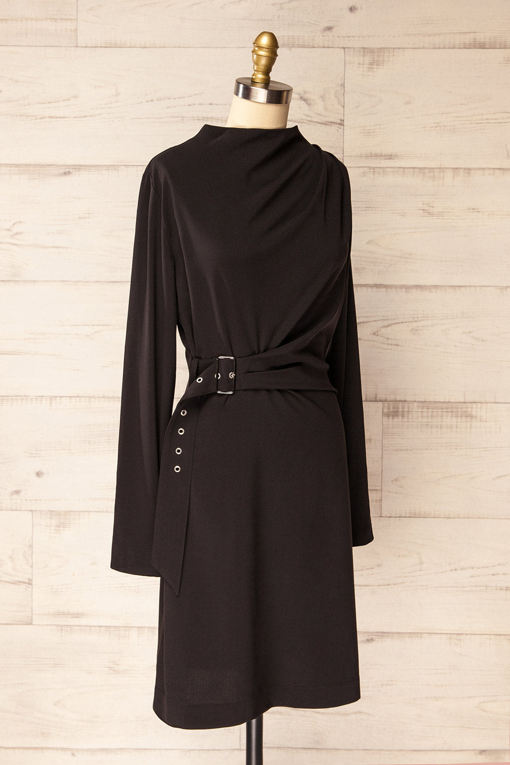 Kakina | Black Short Blazer Dress with Waist Belt