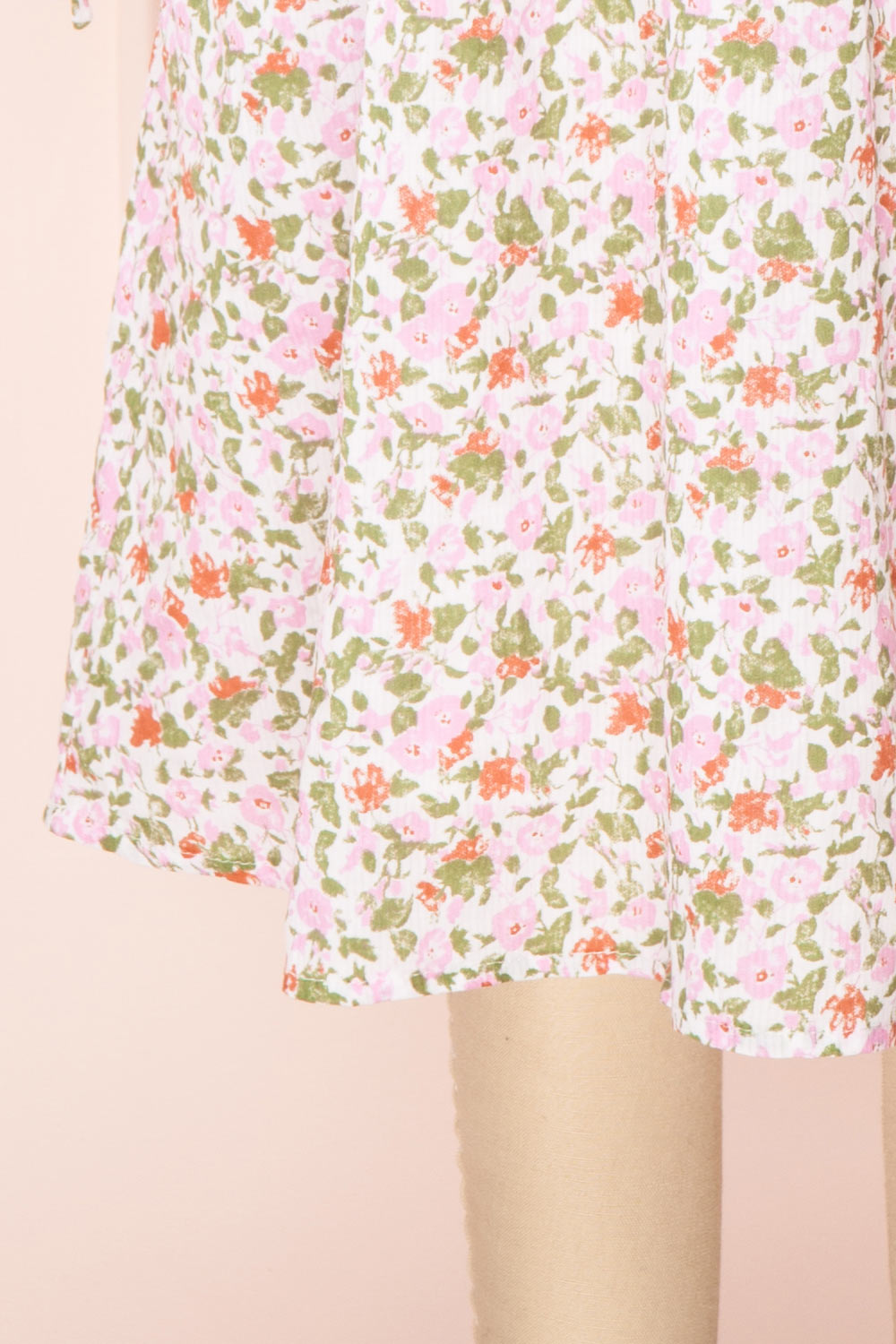 Kalla Mini | Pink 3/4 Puffy Sleeve Short Floral Dress for Kids
