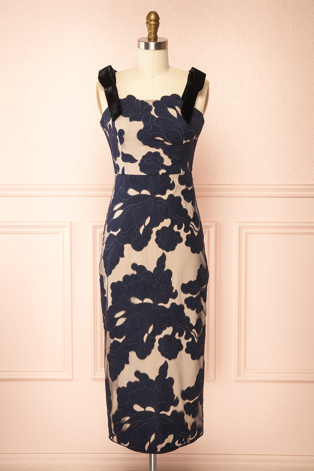 Karima | Floral Dress with Velvet Straps