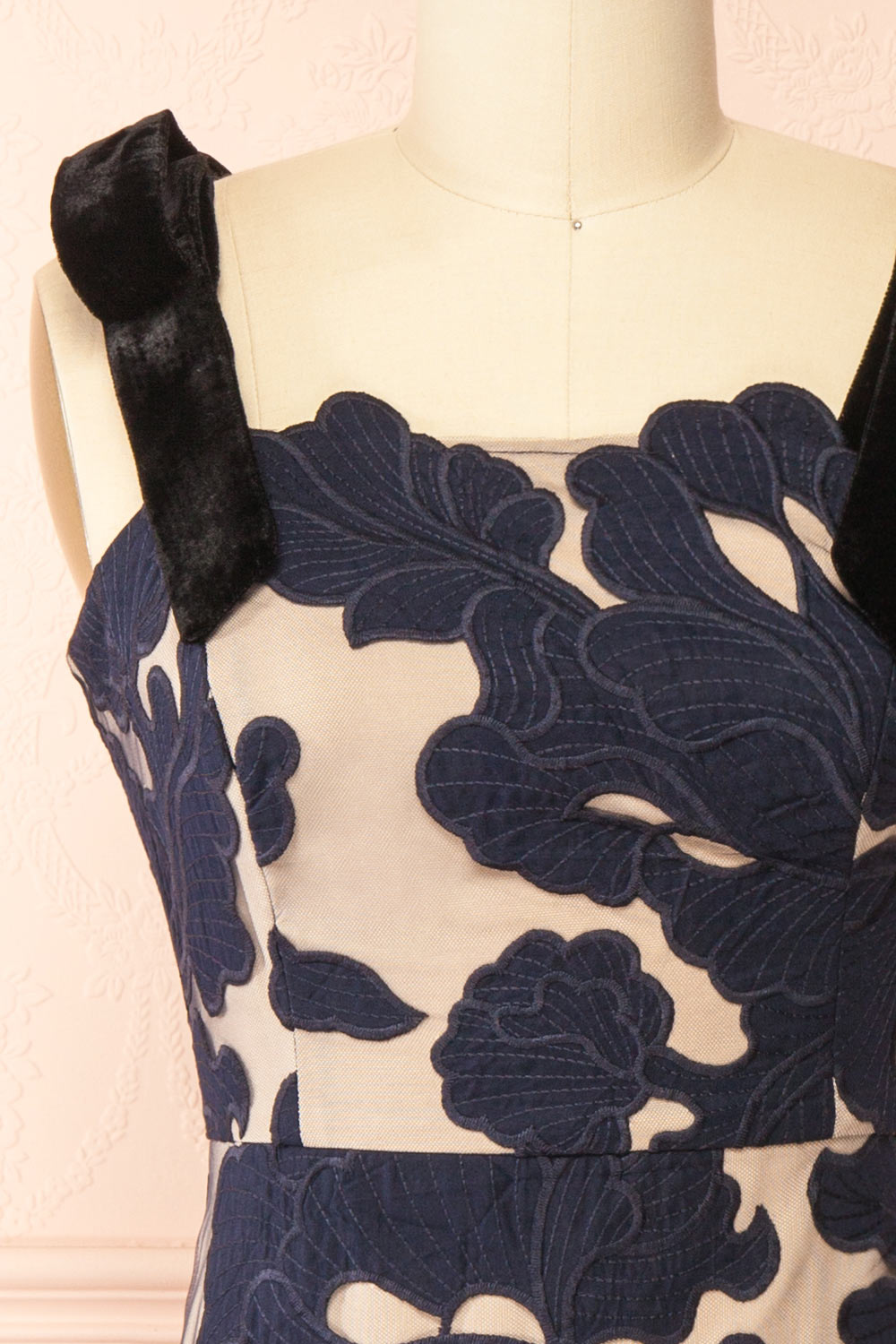 Karima | Floral Dress with Velvet Straps