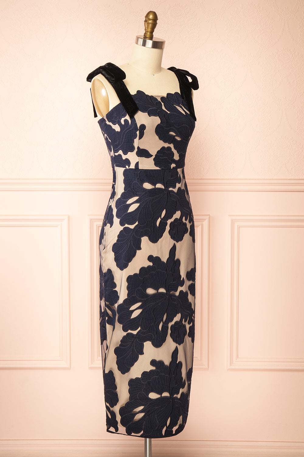 Karima | Floral Dress with Velvet Straps