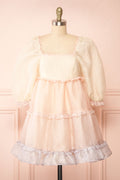 Kemlie | Short Multicolor Layered Dress with Ruffles