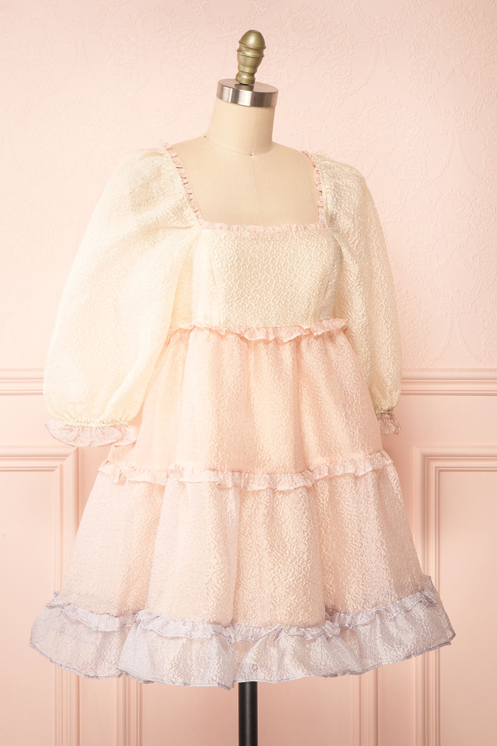 Kemlie | Short Multicolor Layered Dress with Ruffles