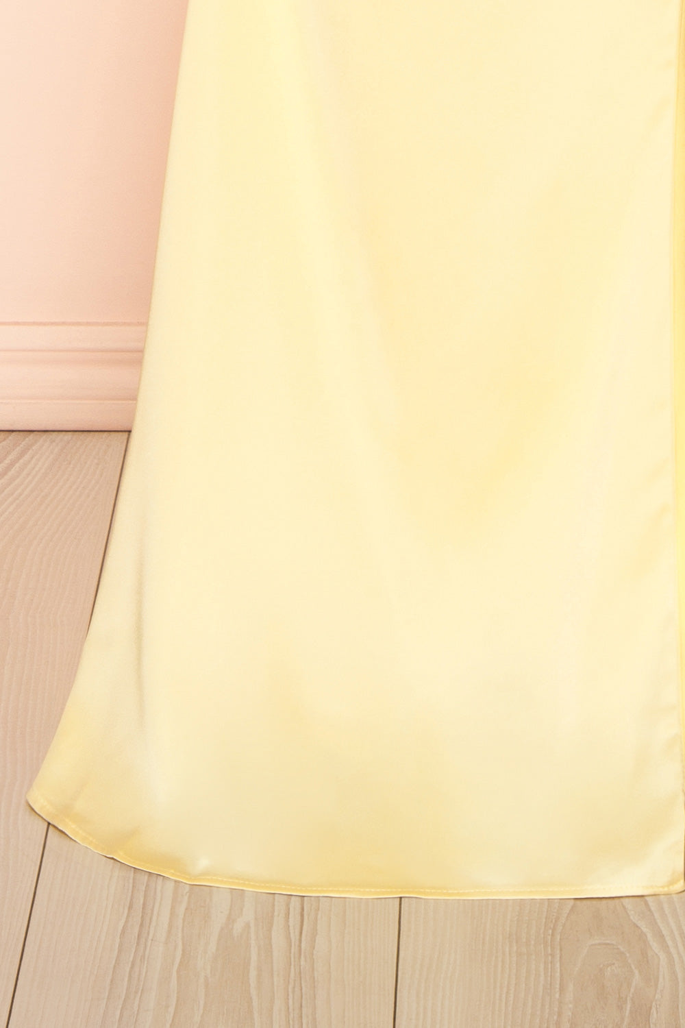 Kesha Light Yellow | Corset Cowl Neck Maxi Dress