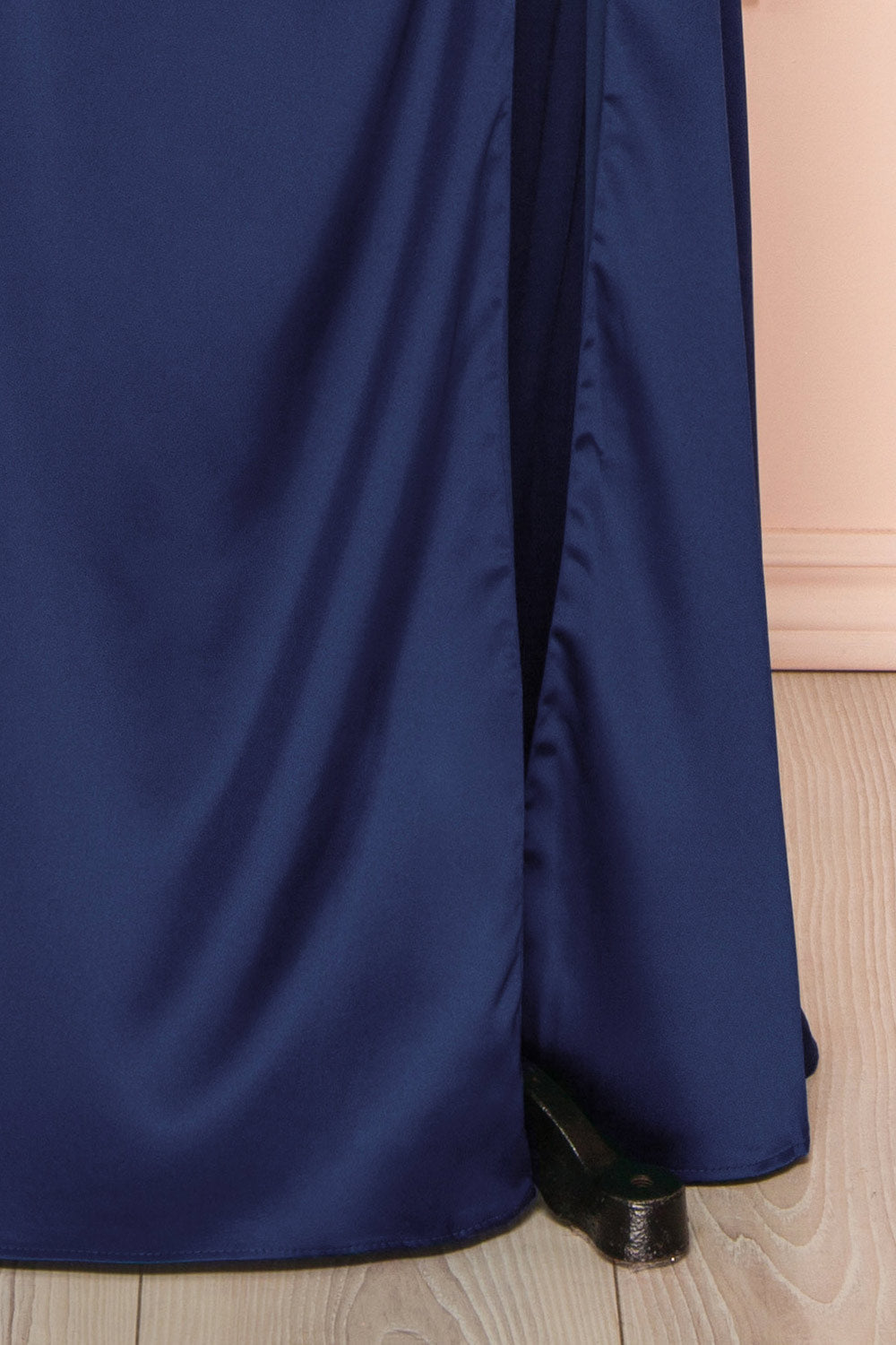 Kesha Navy | Corset Cowl Neck Maxi Dress