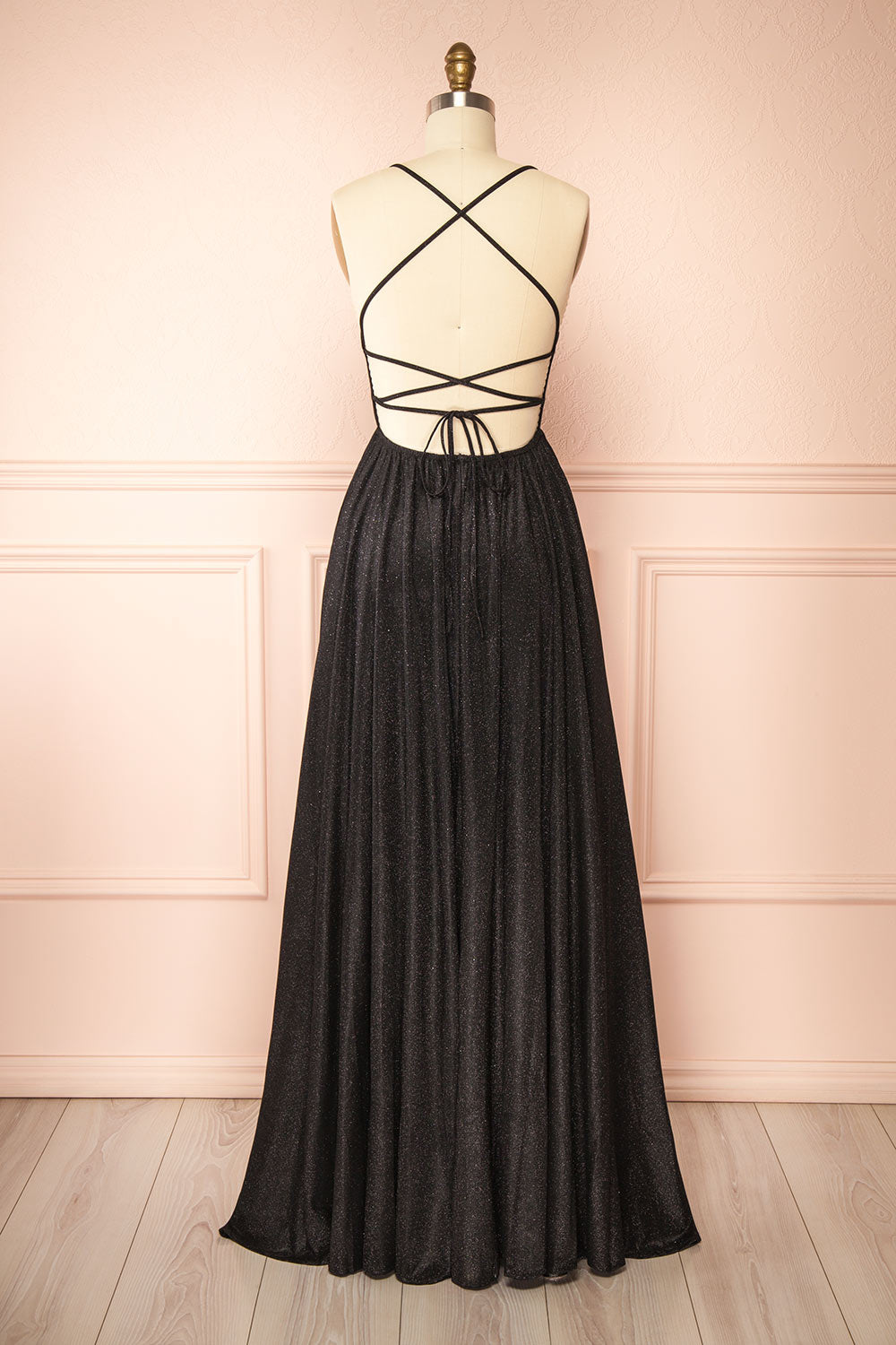 Ketia Black | Sparkly Maxi Dress w/ V-Neckline