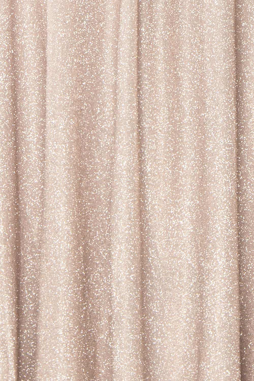 Ketia Champagne | Sparkly Maxi Dress w/ V-Neckline