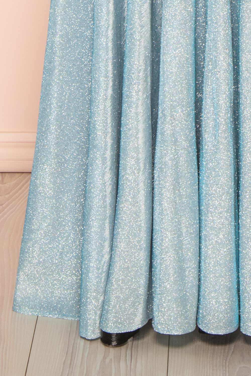 Ketia Light Blue | Sparkly Maxi Dress w/ V-Neckline
