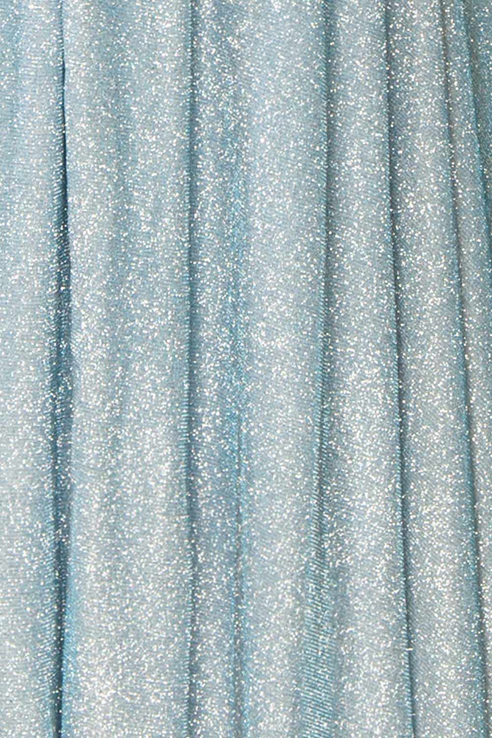 Ketia Light Blue | Sparkly Maxi Dress w/ V-Neckline