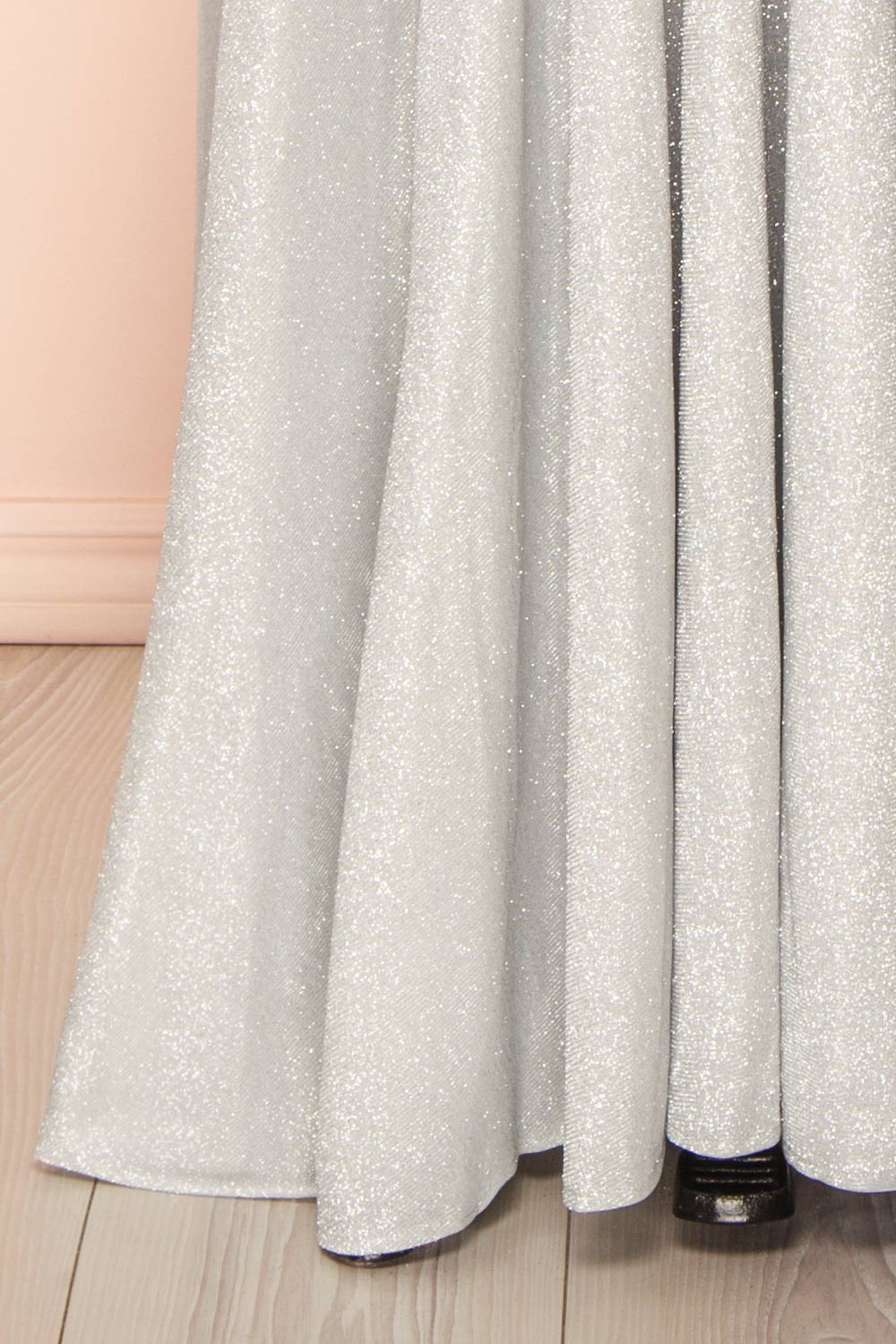 Ketia Silver | Sparkly Maxi Dress w/ V-Neckline