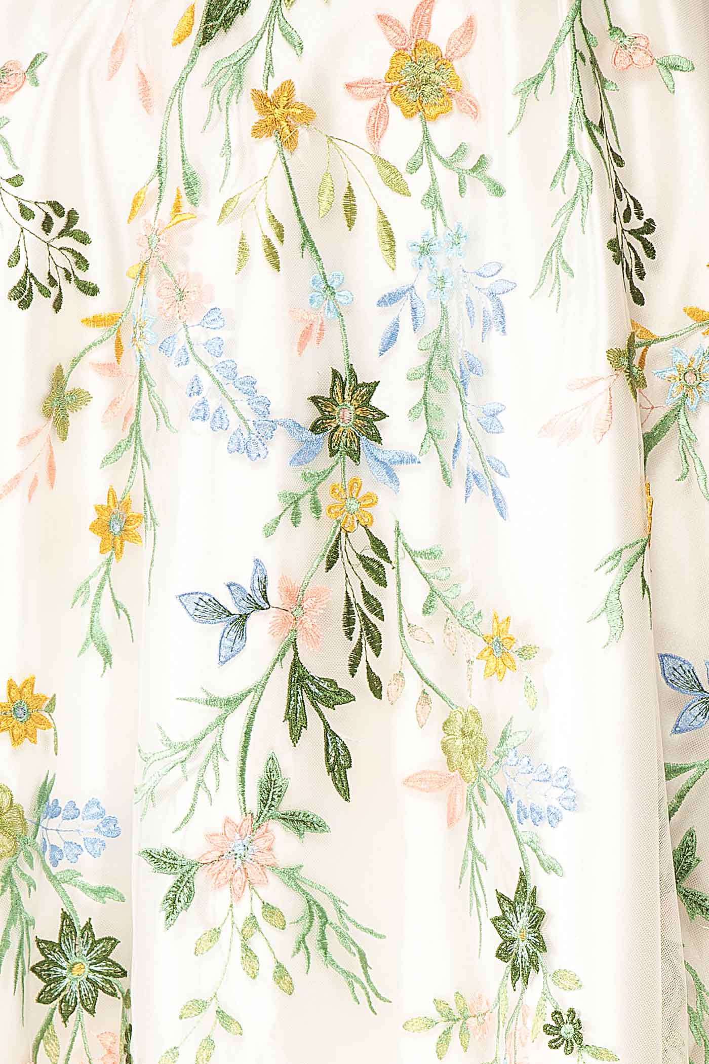 Keziah | Strapless Floral Maxi Gown with Embroidery