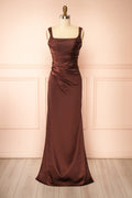Khaly Brown | Satin Dress with Lace-Up Back