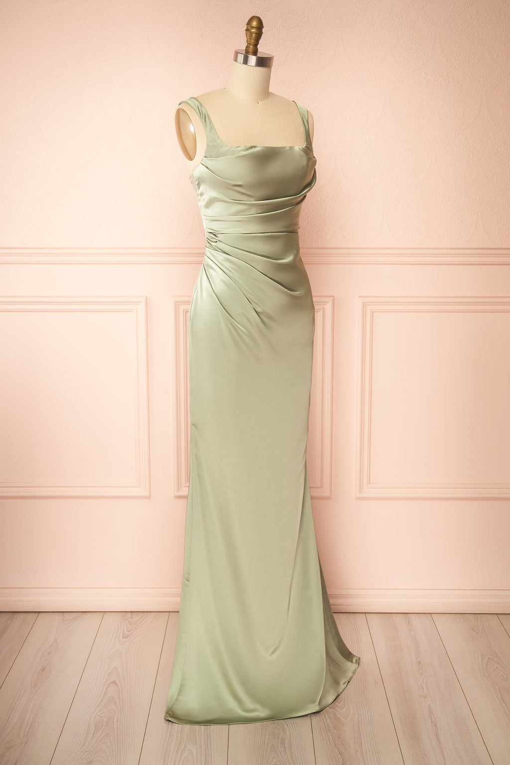 Khaly Sage | Satin Dress with Lace-Up Back