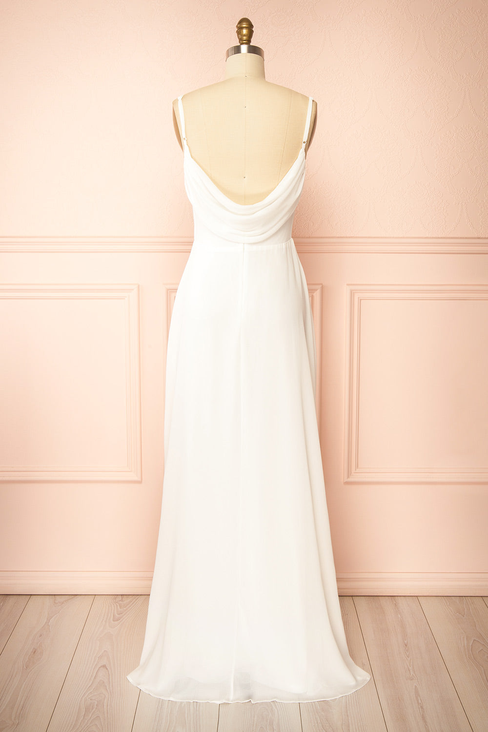 Khiara White | A-Line Maxi Wedding Dress with Lace