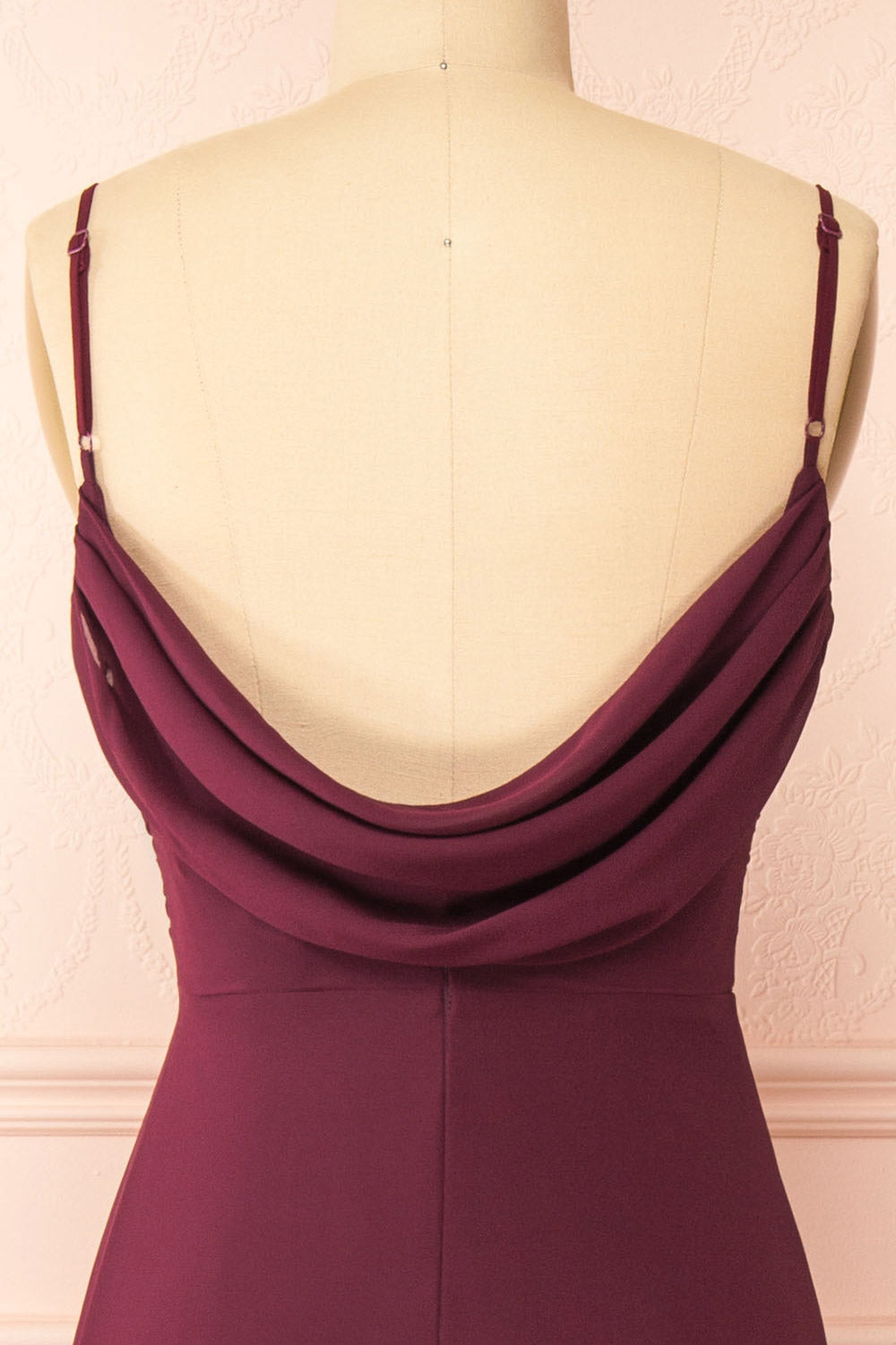 Kieran Burgundy | A-Line Maxi Dress with Lace