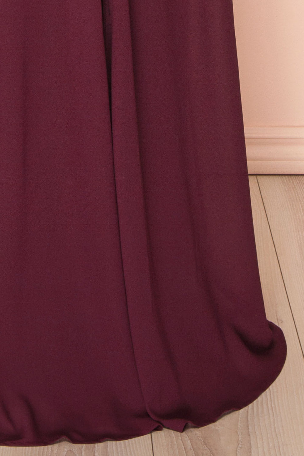 Kieran Burgundy | A-Line Maxi Dress with Lace