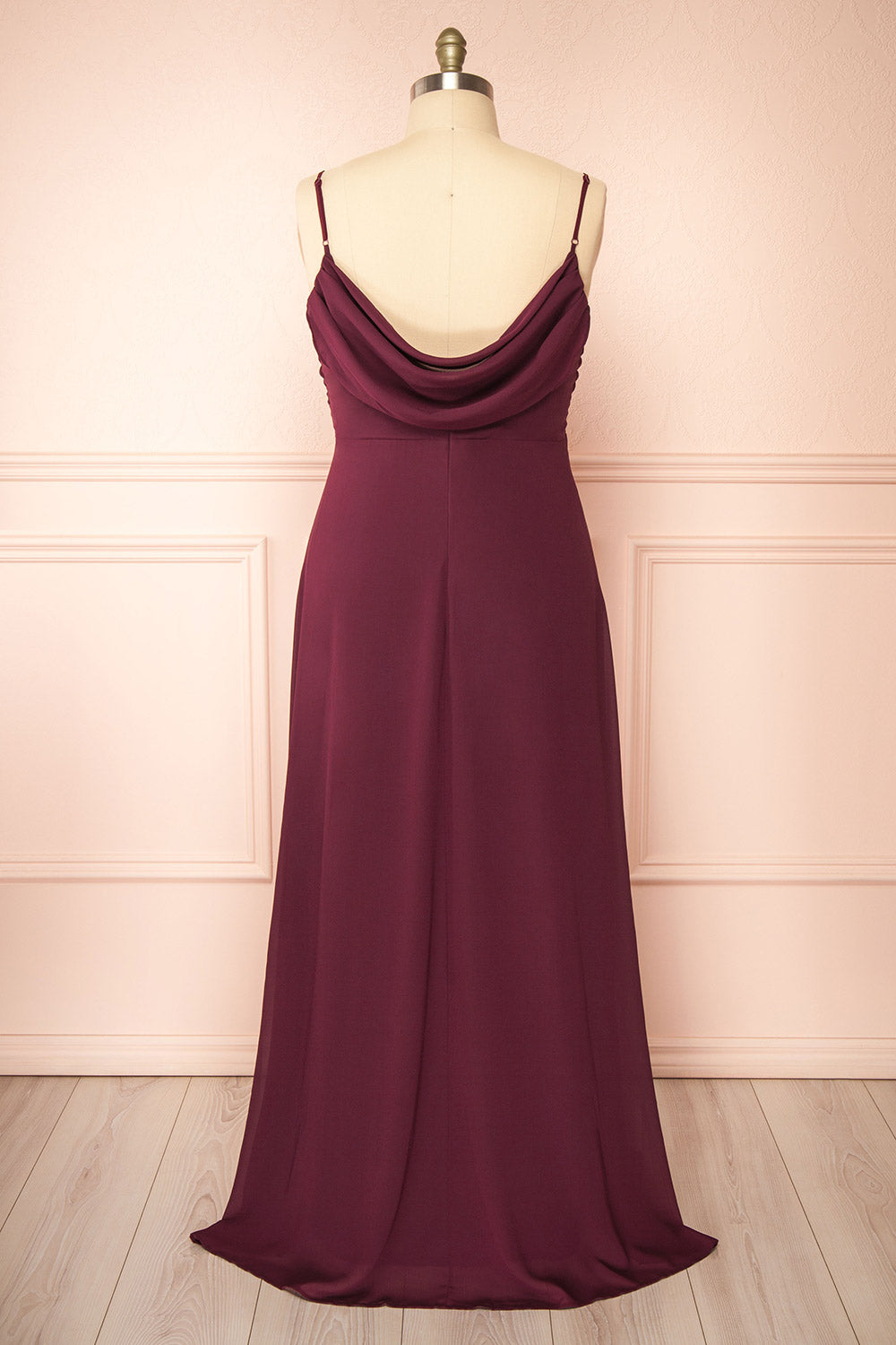 Kieran Burgundy | A-Line Maxi Dress with Lace