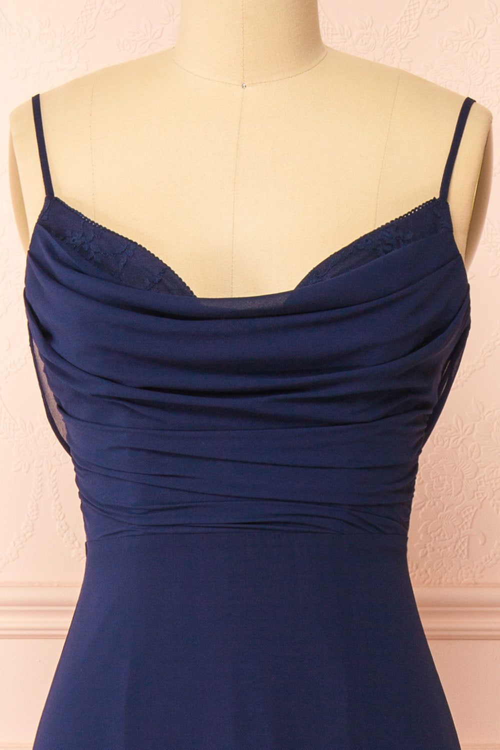 Kieran Navy | A-Line Maxi Dress with Lace