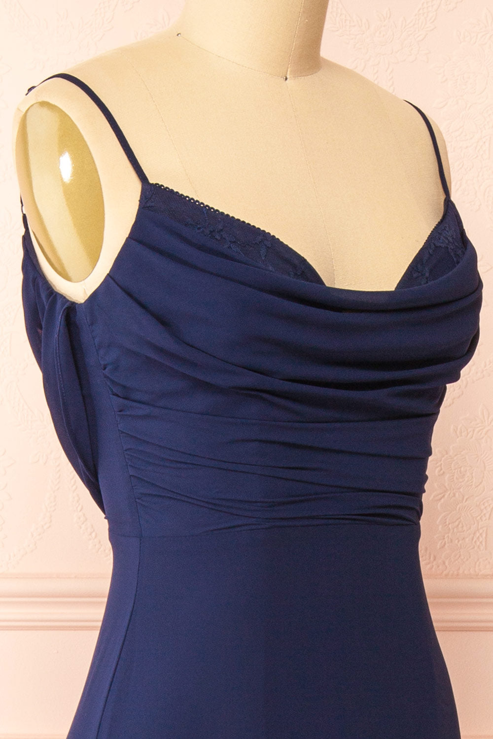 Kieran Navy | A-Line Maxi Dress with Lace