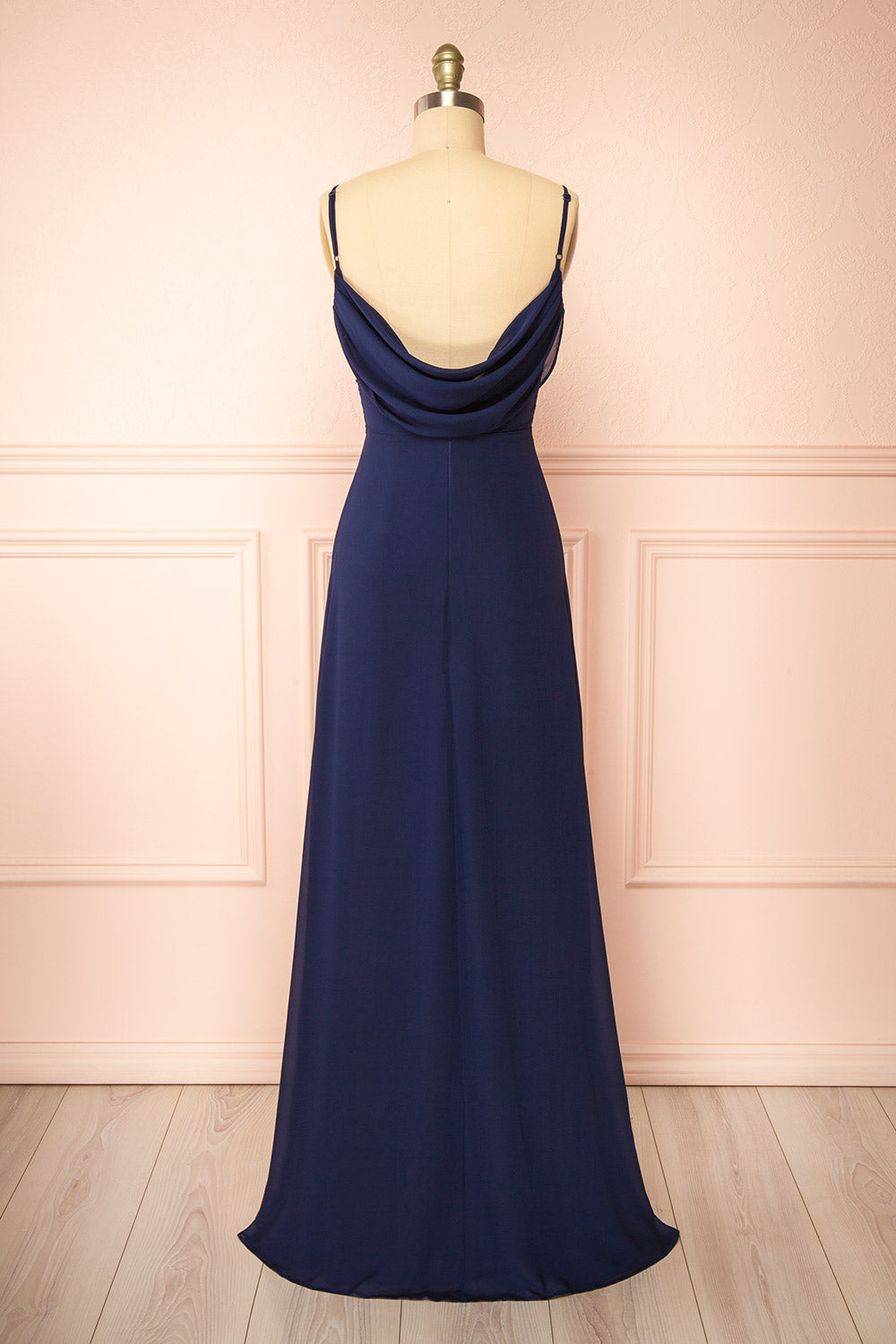 Kieran Navy | A-Line Maxi Dress with Lace