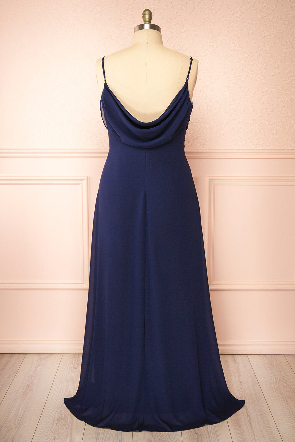 Kieran Navy | A-Line Maxi Dress with Lace