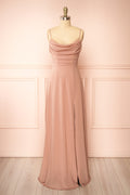 Kieran Taupe | A-Line Maxi Dress with Lace