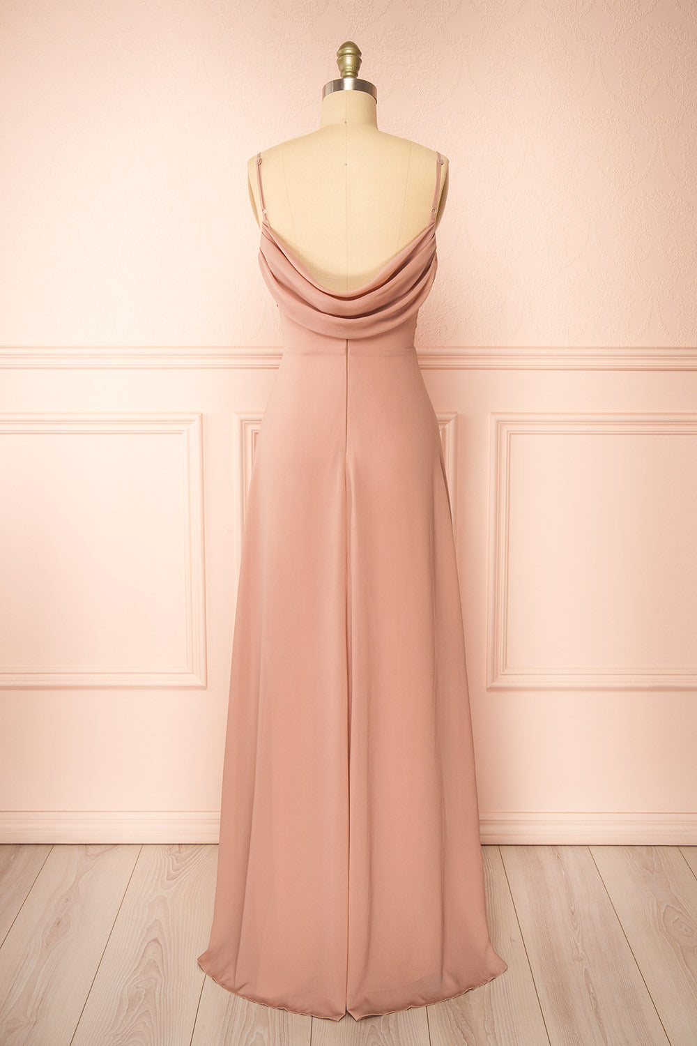 Kieran Taupe | A-Line Maxi Dress with Lace