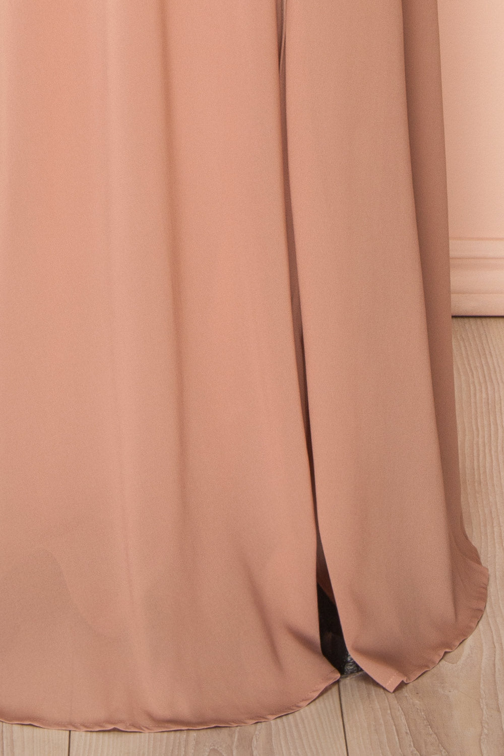 Kieran Taupe | A-Line Maxi Dress with Lace