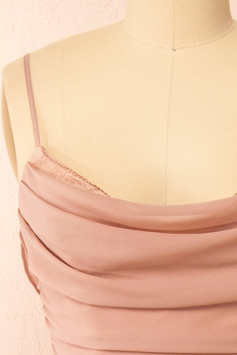 Kieran Taupe | A-Line Maxi Dress with Lace