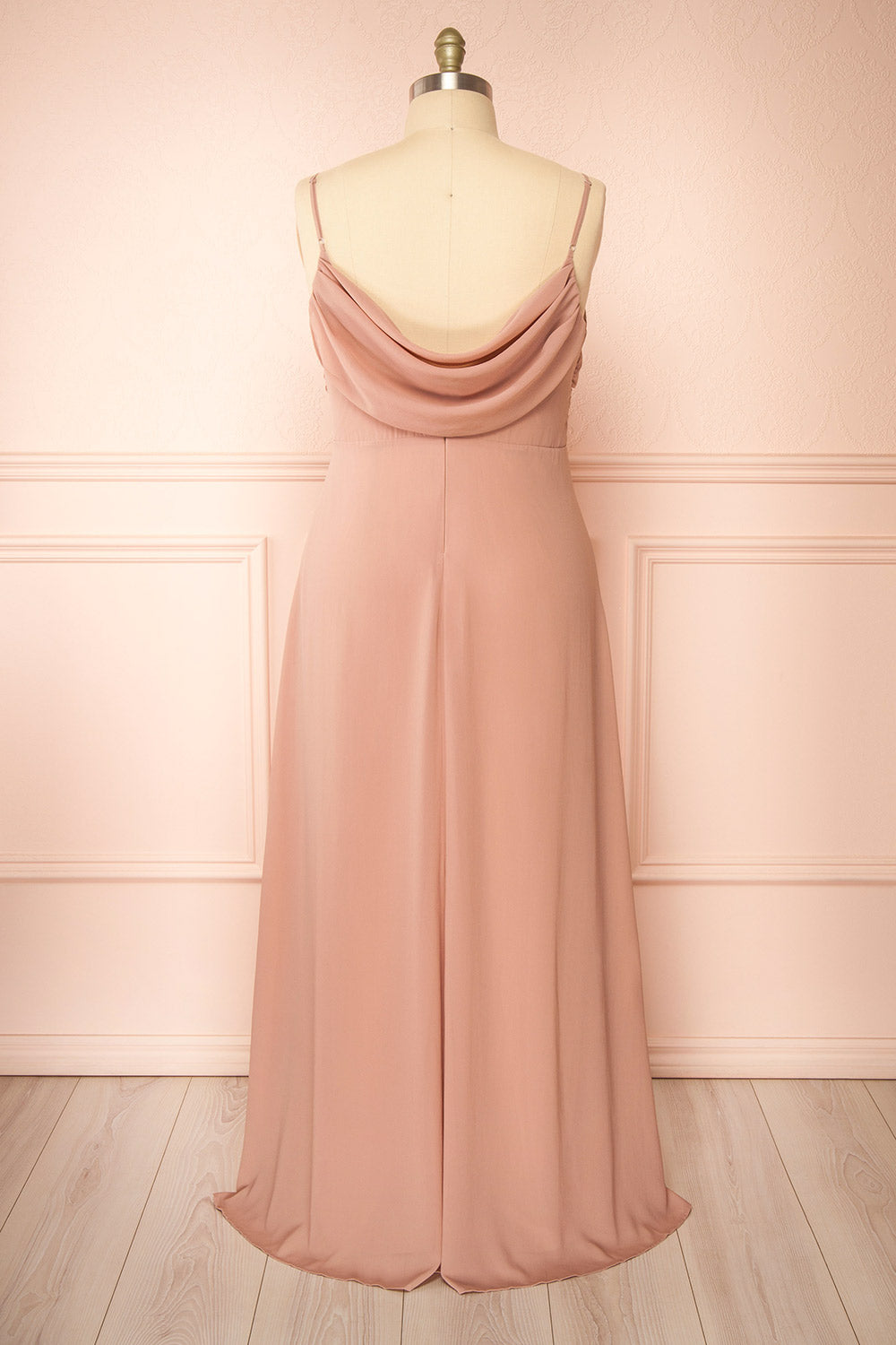 Kieran Taupe | A-Line Maxi Dress with Lace