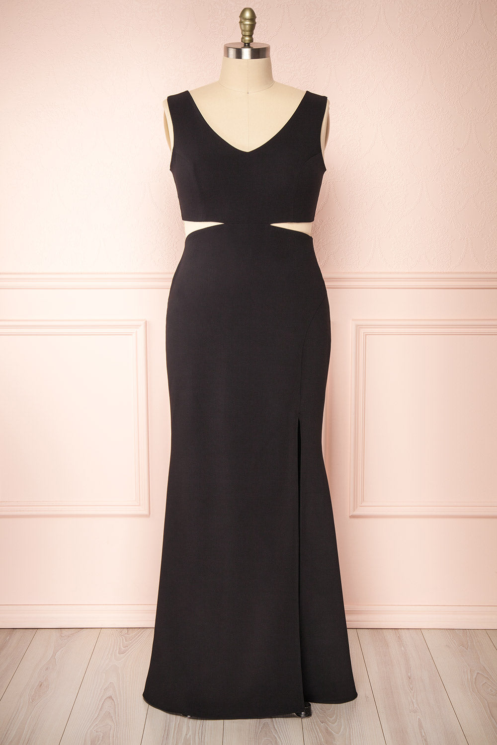 Kiira Black | Mermaid Maxi Gown with Cut-Outs and Slit by Arti Gogna