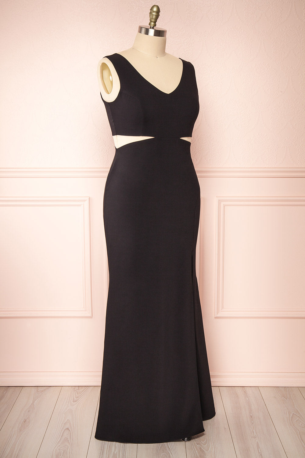 Kiira Black | Mermaid Maxi Gown with Cut-Outs and Slit by Arti Gogna