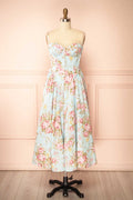 Laizette | Blue Floral A-Line Midi Dress