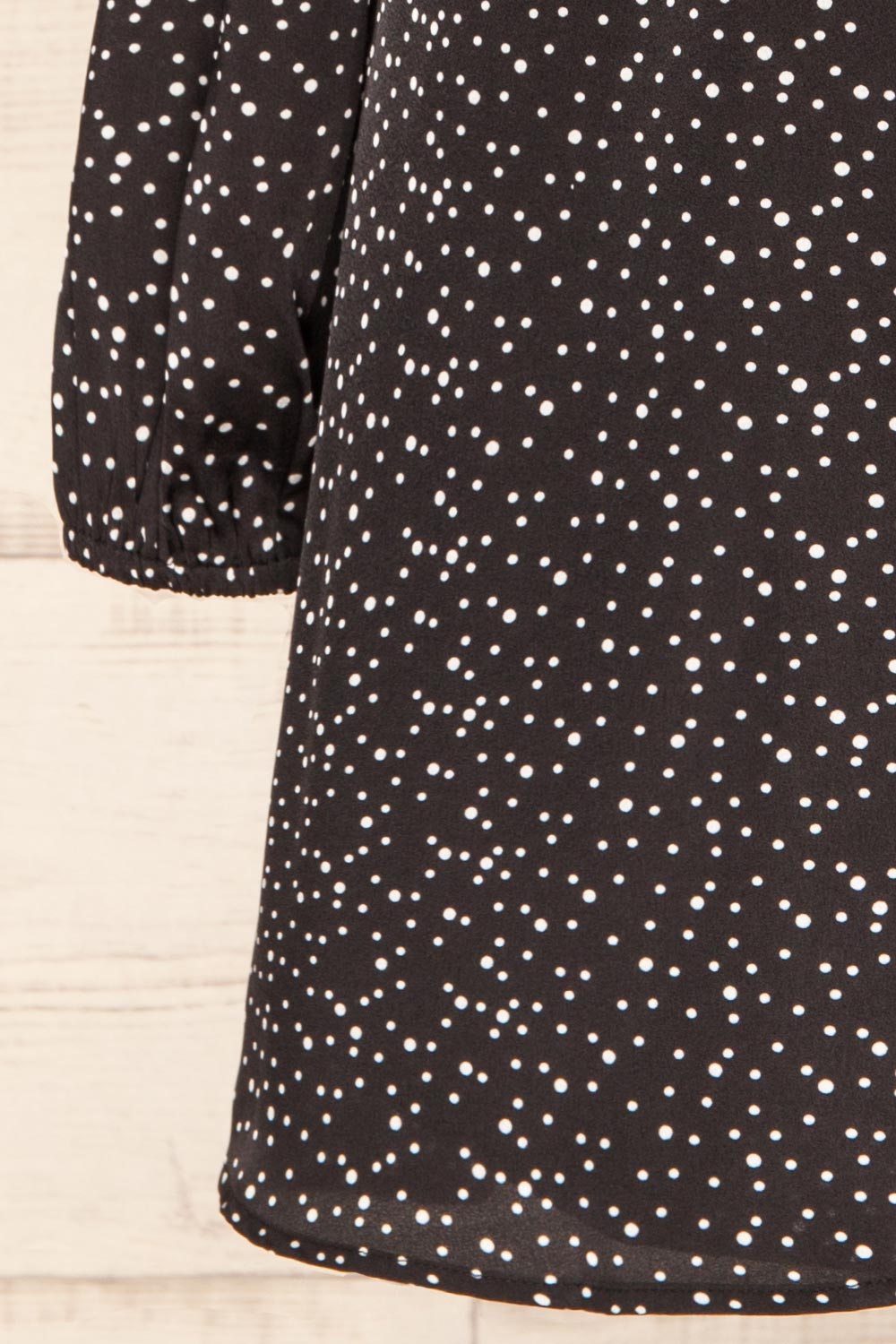 Langon Black | Short Dotted Wrap Dress