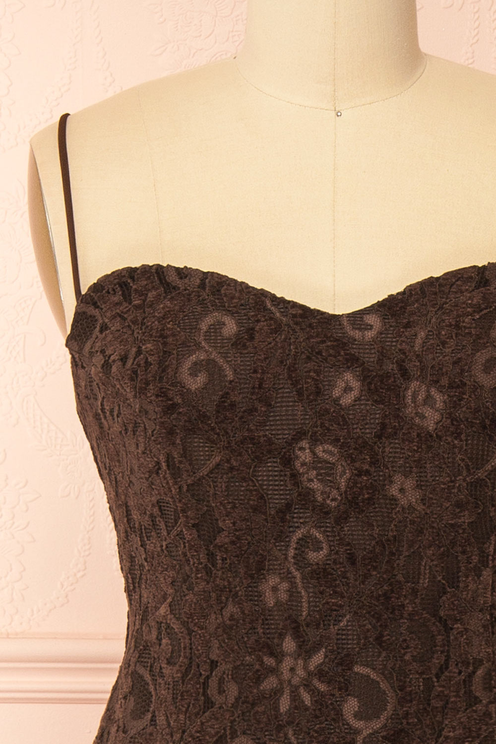 Lianna Brown | Semi-Velvet Lace Maxi Dress with High Slit by Arti Gogna
