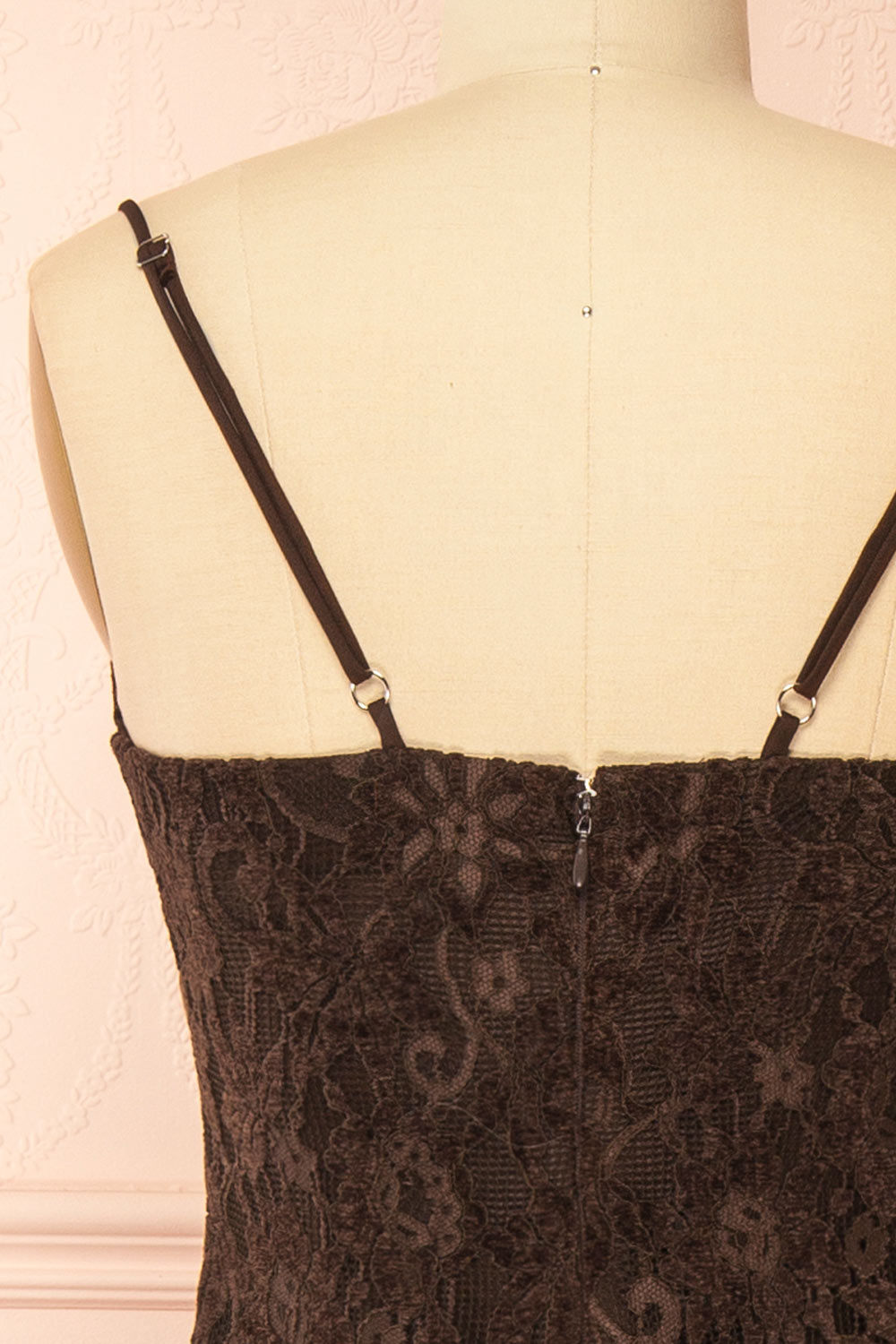Lianna Brown | Semi-Velvet Lace Maxi Dress with High Slit by Arti Gogna