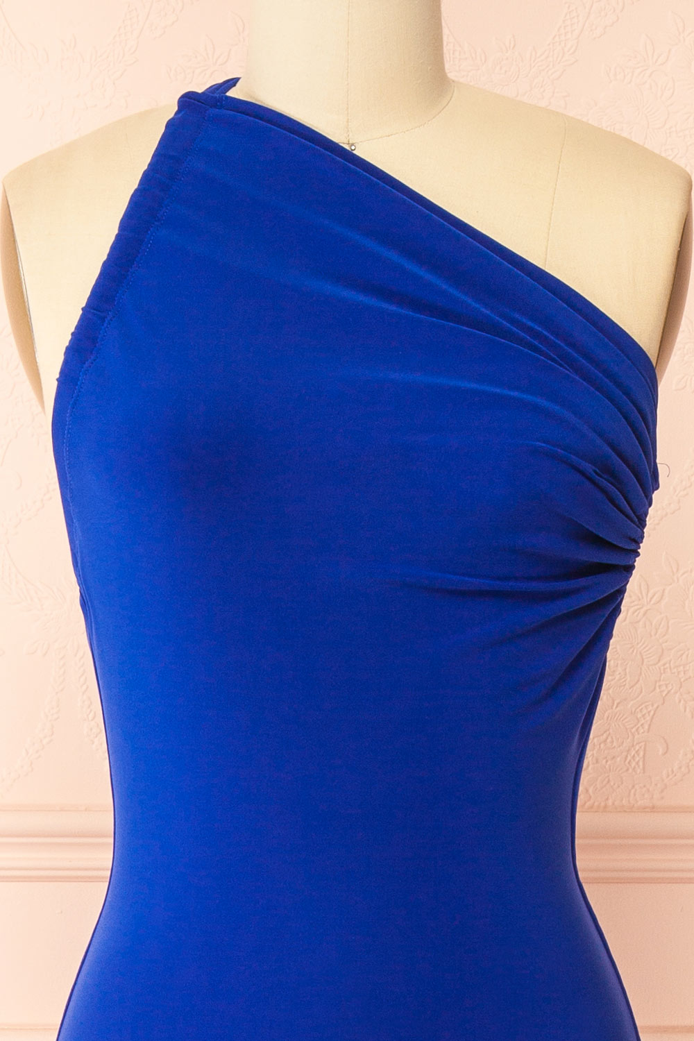 Lindy Blue | Fitted Open Back Maxi Dress with Versatile Neckline