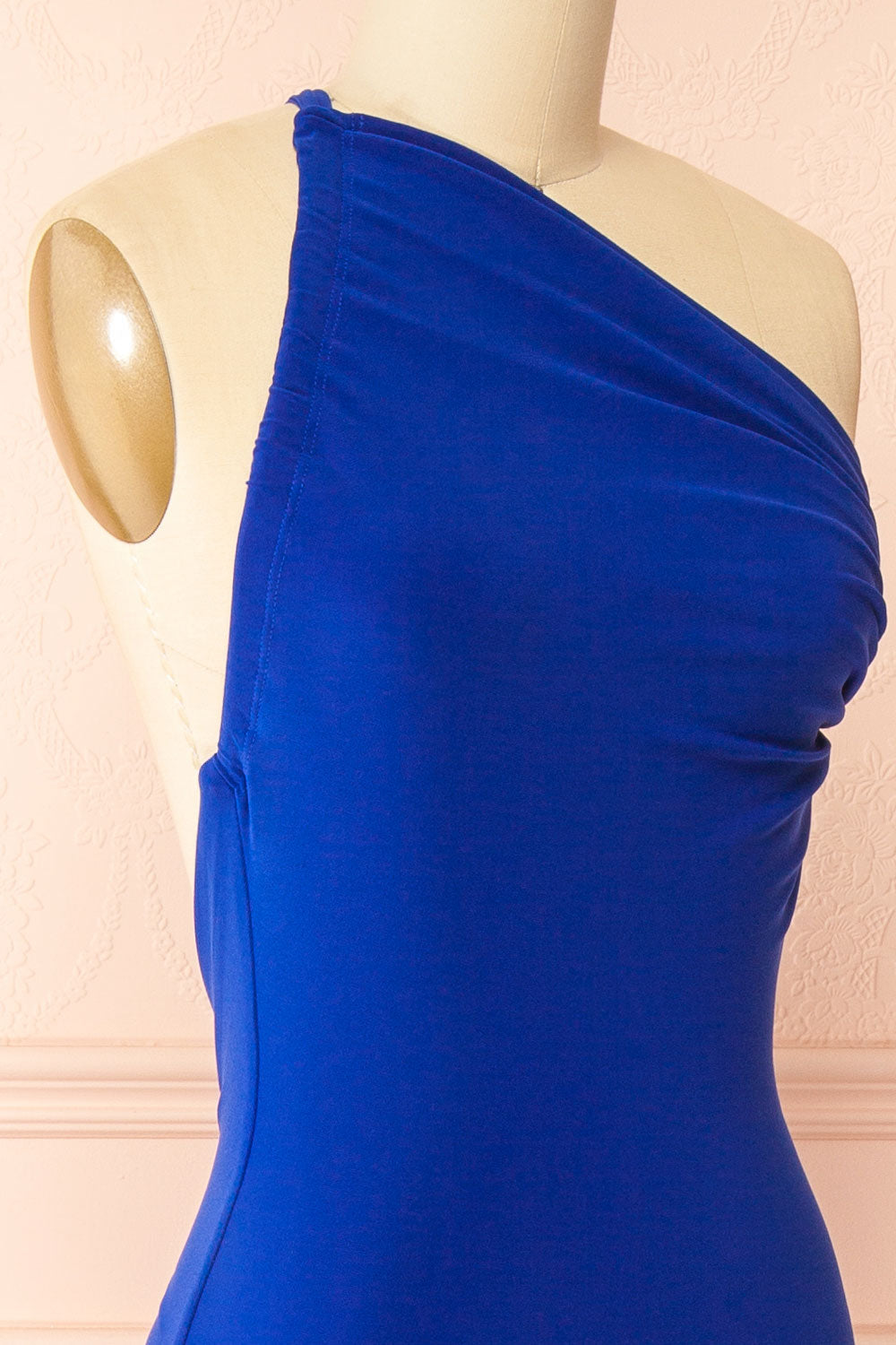 Lindy Blue | Fitted Open Back Maxi Dress with Versatile Neckline