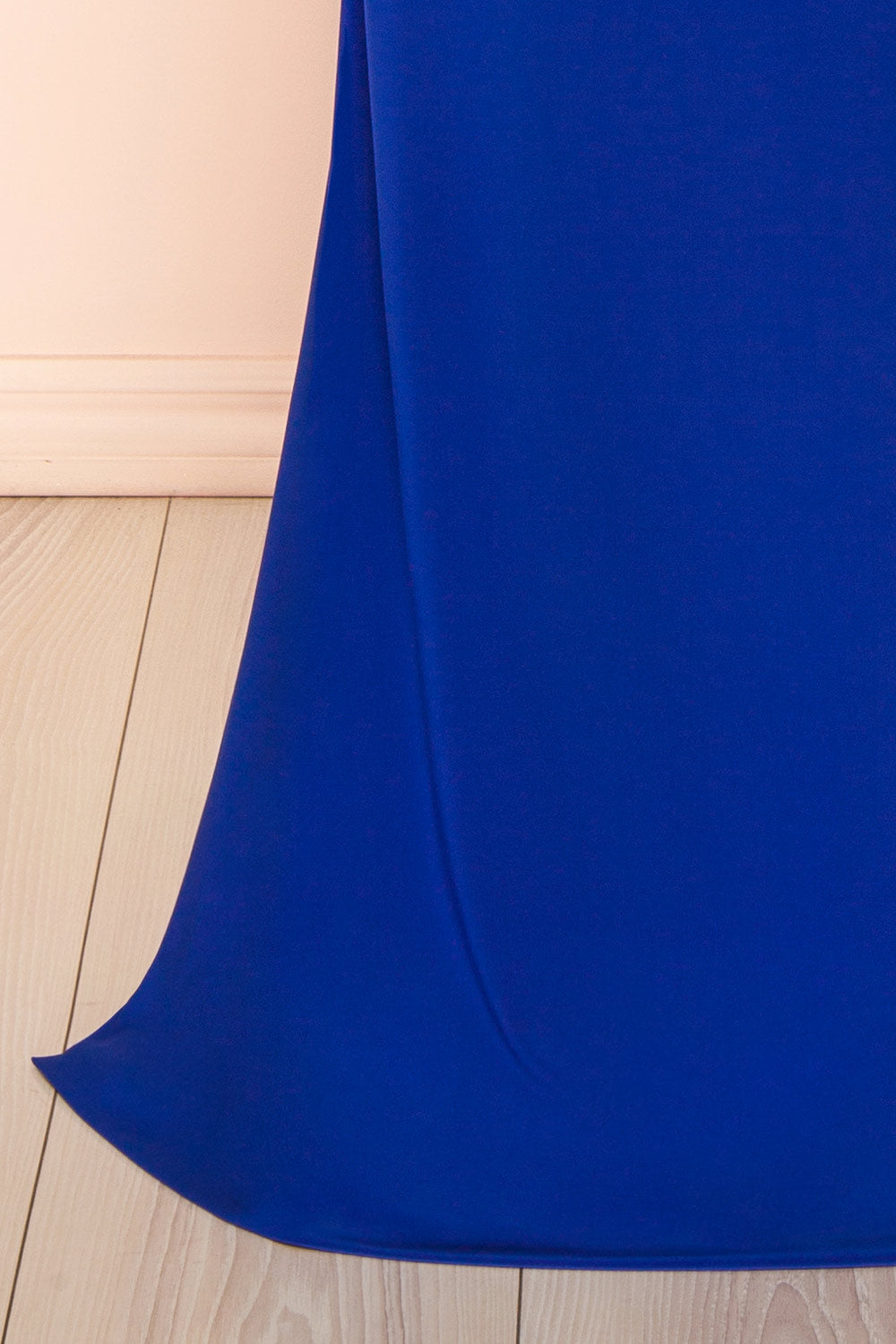 Lindy Blue | Fitted Open Back Maxi Dress with Versatile Neckline