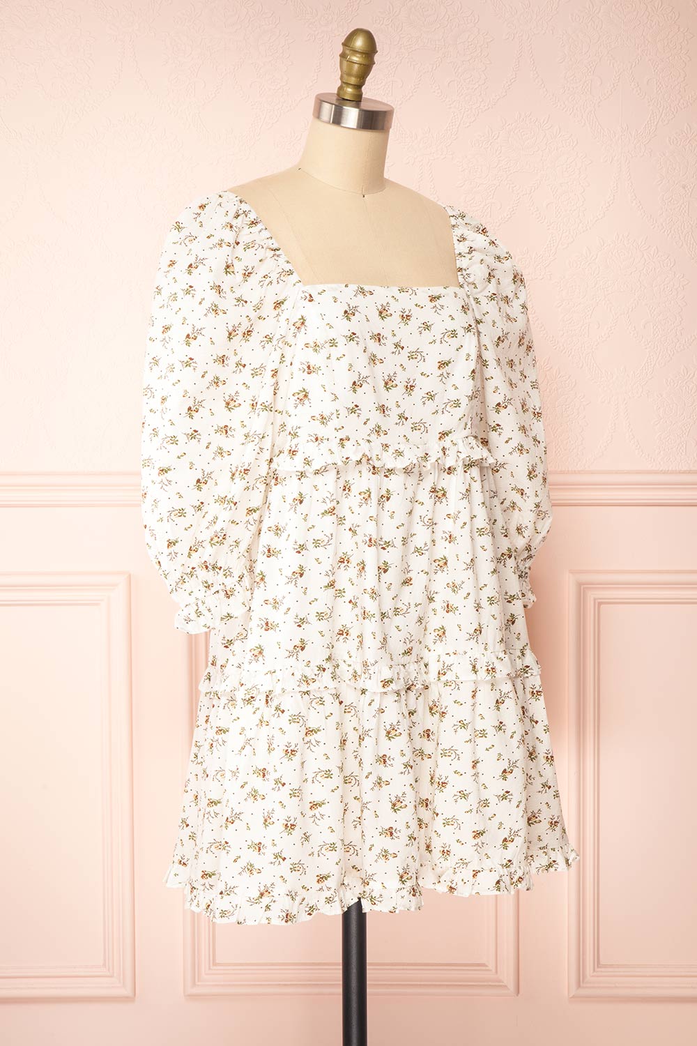 Linea | Floral Short Dress w/ Puffy Sleeves