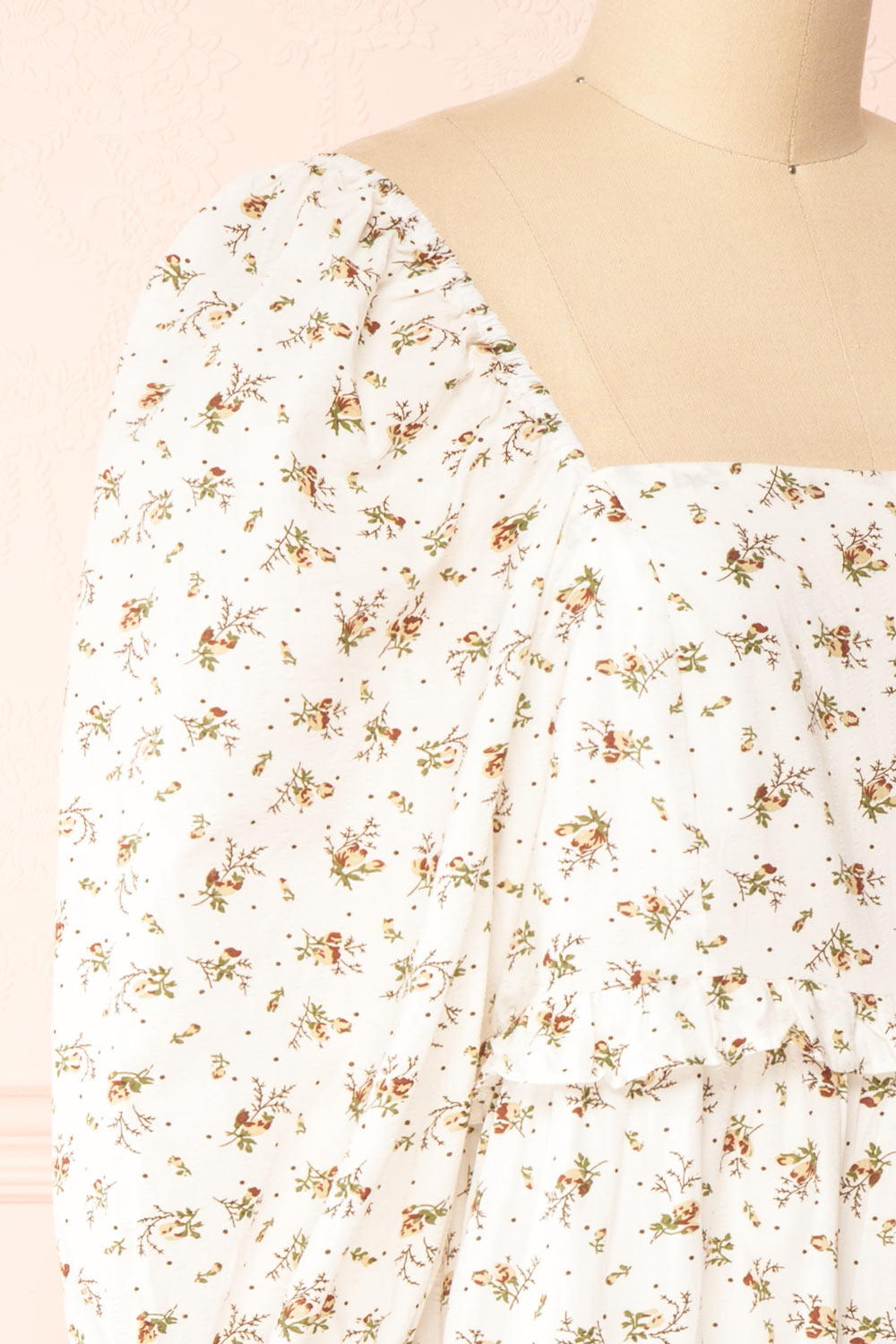 Linea | Floral Short Dress w/ Puffy Sleeves