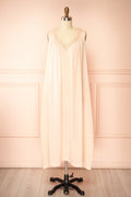 Lirien | Light Pink Lace-Trim Sleeveless Nightgown with Pockets