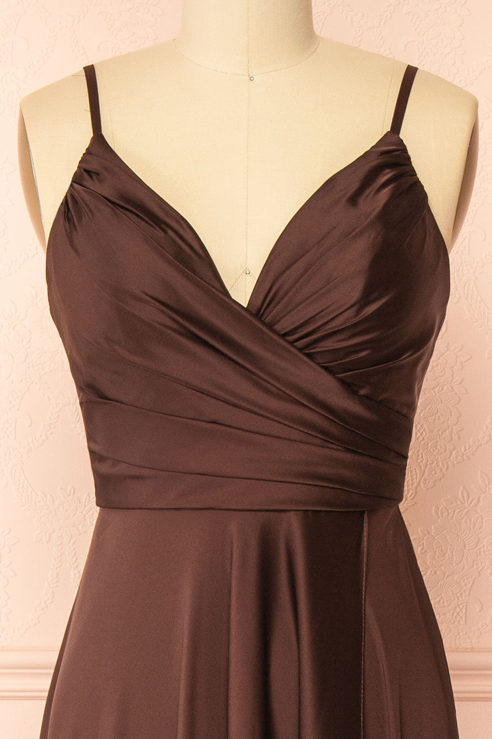 Lizza Brown | Satin Maxi Dress with Slit