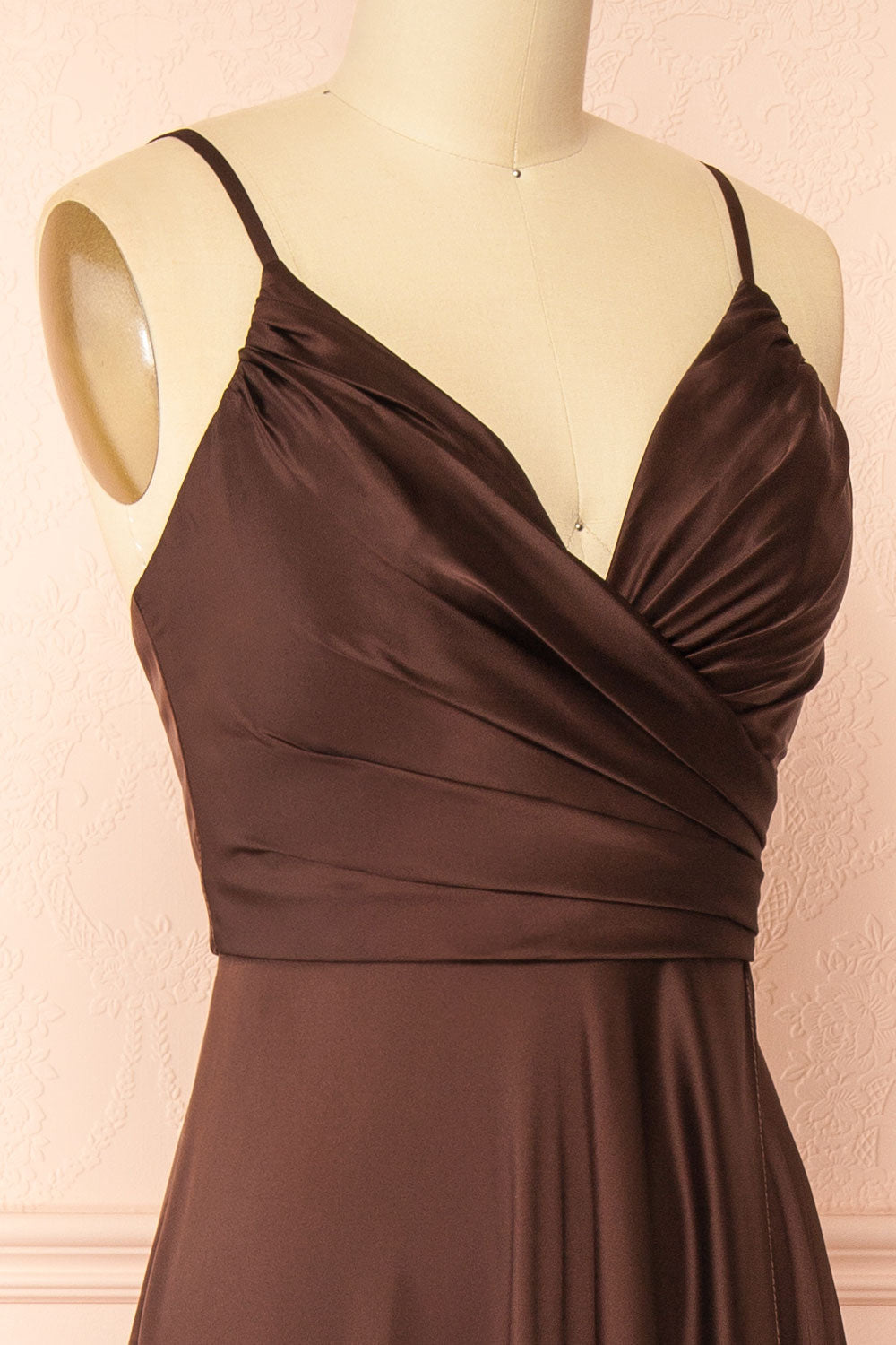 Lizza Brown | Satin Maxi Dress with Slit